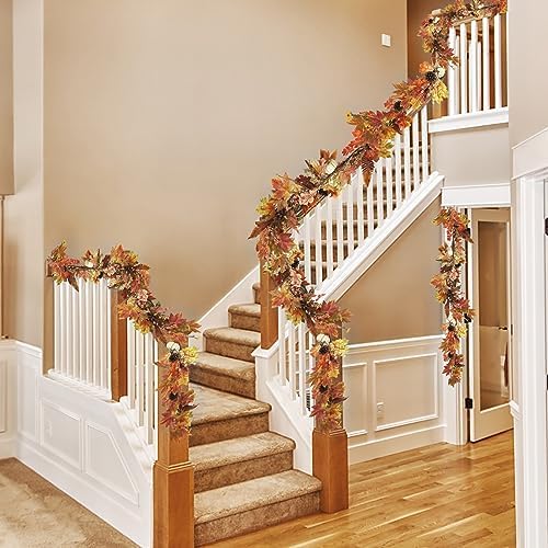Artgar Fall Garland - 6 Ft Maple Leaf Pumpkin Berry Garland - Image 6