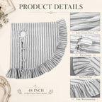Sosation 48 Inch Christmas Tree Skirt Black White Striped - Image 3