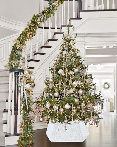 Sequin Christmas Tree Ring Collar White Tree Collar 25.59 Inch Velvet Tree Stand Cover for Xmas Artificial Tree Home Ornaments - Image 2
