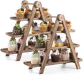 Reallnaive 2 Pack Wood 3 Tier Serving Tray Rectangle Cupcake Stand by Reallnaive