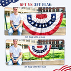 4th of July Outdoor Decorations, 4 Pack 3x6 ft American Pleated Fan Flag for USA 250th Anniversary Red White Blue Patriotic Bunting for Independence Day Decor - Image 6