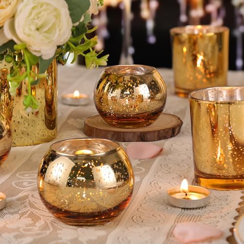 Volens 30pcs Assorted Gold Votive Candle Holders, Large Gold Decorations - Image 2