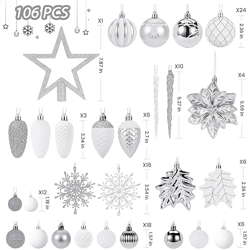 SHareconn 106 PCS Christmas Ball Ornaments for Christmas Tree Decorations - Image 2
