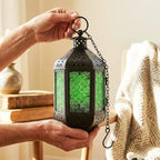 Vela Lanterns Hanging Moroccan Lamp - Exotic Decorative Patio & Porch Decor, Indoor Outdoor Tea Light Candle Lantern Holder with Chain (11" Medium, Assorted Colors, 6-Pack) - Image 6