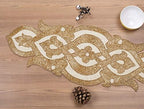 Lightnpro Infinity Beaded Table Runner 13x36 Inch Gold Ivory - Decorative Handmade Elegant Glimmer Embroidered Table Décor for Christmas, Thanksgiving, Family Gatherings, Wedding & Dinner Parties - Image 5