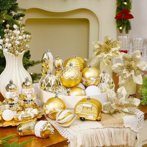 SHareconn 135Pcs Christmas Tree Ornaments Set, Christmas Tree Decorations - Image 4