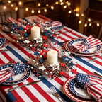 10 PCS Small Patriotic Wreath Mini 4th of July Wreaths for Kitchen Cabinets Farmhouse Red White Blue Candle Rings with Star Decor & Ribbon for Independence Day Kitchen Cabinet Window Wall Decor - Image 6