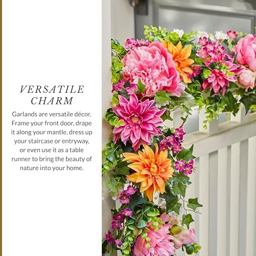 Balsam Hill Outdoor Radiant Peony Spring & Summer Garland - 6' Premium UV-Protected Artificial Floral Garland for Porch, Railing, & Outdoor Spring Decor - Image 5
