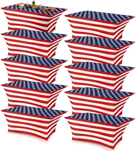 Oudain 10 Pcs 4th of July Table Cover Stretch Tablecloth 6 ft American Flag Tablecloth by Oudain
