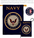 Navy Burlap Garden Flag - Set Wall Holder Armed Forces USN Seabee United State American Military Veteran Retire Official - House Decoration Banner Small Yard Gift Double-Sided Made In USA 13 X 18.5 - Image 4