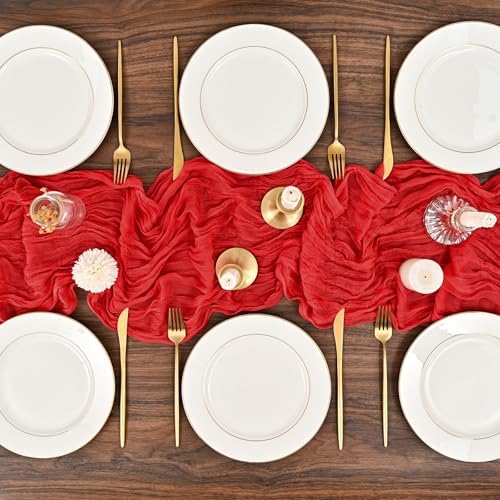 12 Pack Red Cheesecloth Table Runner,20x120 in Table Runner - Image 5