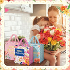 Wesnoy 48 Pcs Happy Mother's Day Tote Gift Bags with Handles Bulk Floral Non Woven Mom Candy Bags Reusable for Gift Wrapping Happy Mother's Day Goody Shopping Party Favor, 11.4 x 10.6 x 4.7 Inch - Image 5
