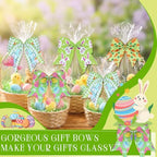 Daifunli 48 Pcs 6 Inch Easter Bows for Wreath Easter Bunny Egg Bows Bulk for Gift Wrapping Holiday Basket Ornaments Party Decor - Image 5