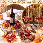 Umigy 6 Set Fall Candle Holders Glass Votive, Pumpkin, Red - Image 4