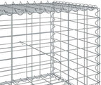 vidaxl Gabion Basket with Cover - Versatile Outdoor Decoration/Structure - Galvanized Iron - 78.7"x19.7"x19.7" - Silver - Image 4