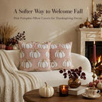 Set of 2 Embroidered Fall Throw Pillow Covers,18x18 Inch - Image 2
