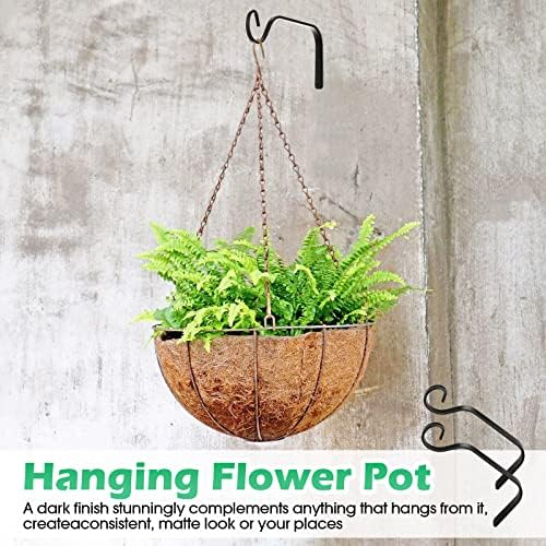 12 Pack Hanging Plant Bracket 7.3 Inches Metal Hook Decorative Straight Hanger for Bird Feeders, Wind Chimes, Flower Baskets, Planters Indoor Outdoor Wall - Image 3