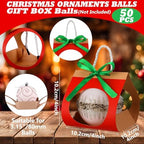 Roowest 100 Pcs Christmas Ornaments Balls Gift Boxes, 4''x 4"x 4" - Image 3