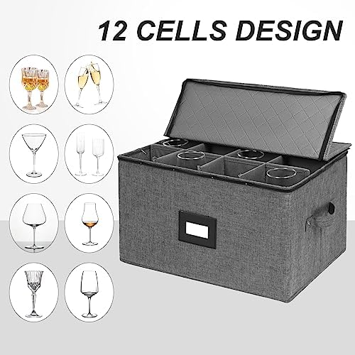 Mayniu Stemware Storage Cases, Wine Glass Storage Box with Dividers - Image 5