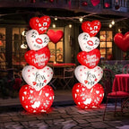 Fourluoo 2 Pcs 5.3ft Valentines Day Inflatable Heart Outdoor Yard Decoration Blow up Heart Yard Decor with LED Lights Romantic Sweet Hearts for Valentine's Day Party Indoor Garden Lawn Porch Decor - Image 4