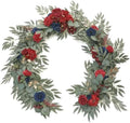 Floroom 6ft Artificial Eucalyptus Garland with Flowers Fake Greenery Faux Floral Vine Garland for Table Decor Wedding Centerpieces Bridal Shower Party Decorations, Dark Red Burgundy Navy by Floroom
