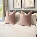 MIULEE Pack of 2 Blush Pink Euro Shams Chenille Pillow Covers 26x26 Inch - Image 5