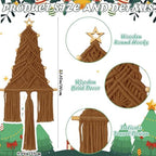 3 Pcs Large Macrame Christmas Tree Decor, Beige, Brown and Tan - Image 3
