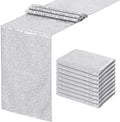 Silver Sequin Table Runners 10 Packs 12x108 Inches Holiday Celebration Sparkly Table Runners for Birthday Party Supplies Decorations by SoarDream
