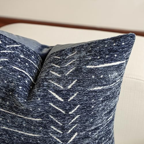 BlissBlush Decorative Long Lumbar Pillow Cover 14x36 for Bed, Navy Blue Soft Woven Chenille Accent Pillow Cover for Bedroom Couch Sofa, Textured Farmhouse Boho Cushion Cover - Image 5