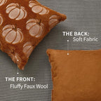 DFXSZ Fall Pillow Covers 26x26 Rust Pumpkin Plush Autumn Home Decor 093B26 - Image 6