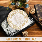 Sieral 4 Set Islamic Allah Gift Table Decoration Ceramic Ramadan Table Decoration Arabic Porcelain Plate with Stand for Display Inspirational Mubarak Plaque Allah Poem Design for Room Home Desk - Image 5