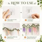 Enchanted Jungle Theme Decoration Set Artificial Purple Pink Wisteria Vines - Image 4