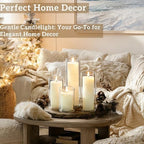 24 PCS White Pillar Candles with Glass Candle Holders Clear Hurricane Candle Holders Glass Cylinder Vases for Centerpieces Wedding Party, Event, Home Decor Ivory White - Image 3