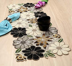 Lightnpro Floral Handmade Decorative Thanksgiving Christmas Beaded Table Runner - Perfect for Xmas Easter Fall Harvest Autumn Table Décor - Handmade by Skilled Artisans- 13x36 - Brown Combo by Lightnpro