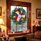 26 Inch Patriotic-Themed Wreath for Front Door Outdoor - Image 6