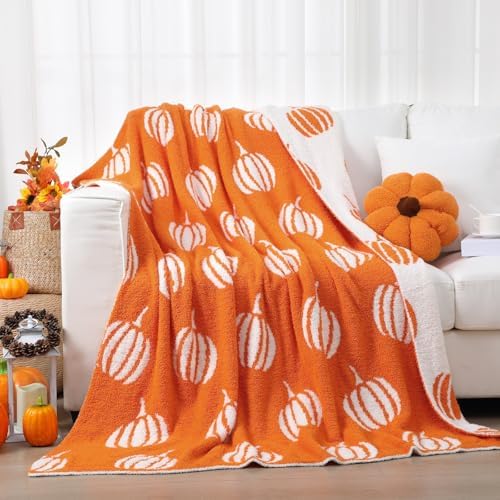 Buryeah Fall Pumpkin Knit Throw Blanket, 50 x 60 Inch - Image 6