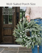 24 Inch Eucalyptus Wreath for Front Door, Farmhouse Decor Wreath - Image 6