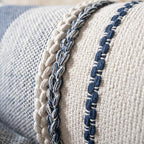 Cethom Boho Lumbar Pillow Covers 14x36 Inch Long, Navy Blue Textured Decorative Couch Pillow Cases for Farmhouse Home Decor, Accent Cushion Cover for Sofa, Bed, Living Room, Bedroom, Pack of 1 - Image 3