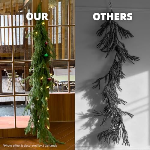 CLEANGOR 2Pcs 9FT Norfolk Pine Garlands for Christmas Decorations Indoor - Image 3