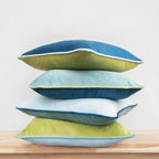 MONDAY MOOSE Decorative Throw Pillow Covers Cushion Cases, Set of 4 Soft Velvet Modern Double-Sided Designs, Mix and Match for Home Decor, Pillow Inserts Not Included (16x16 inch, Green/Blue) - Image 5