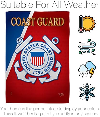 Coast Guard Garden House Flag - Set Armed Forces USCG Semper Paratus United State American Military Veteran Retire Official - Decoration Banner Small Yard Gift Double-Sided Made In USA 28 X 40, 1 x house & 1 x garden flags - Image 6