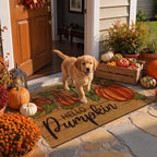 U'Artlines Fall Hello Pumpkin Low Pile Front Door Mat 24"x36" by UArtlines