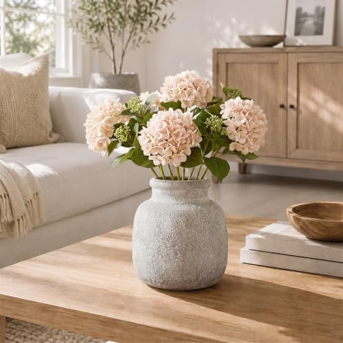 Rustic Ceramic Vase for Home Decor, 6.4 Inch Small Farmhouse Flower Vase - Image 7