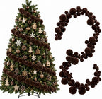 2 Pcs 9 ft Brown Velvet Christmas Ball Ornament Garland by Yuxung