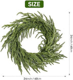 ENVEN 24" Norfolk Pine Wreath for Front Door, Real Touch Norfolk Pine Wreath Artificial Green Wreath Greenery Realistic Wreath Holiday Decoration for Home Decor - Image 3