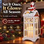 Santa on Chimney Christmas Lantern, LED Flickering Candle Light, Christmas Decorations for Home, Resin & Metal Frame, Battery Operated (Batteries Not Included), Indoor Outdoor Decor - Image 4