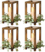 4 Pcs Wooden Lanterns Wedding Centerpiece for Tables, Farmhouse Candle Lantern, Perfect Centerpiece Table Decorations, Candle Holder Decorative for Wedding Party, Table Valentine Decor by Gloserin