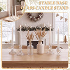 Mumufy 12-piece Clear Glass Candle Holders with Flameless Taper Candles - Image 5