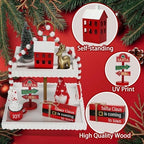Christmas Decorations for Home Office 8 PCS Tiered Tray Decor Set - Image 2