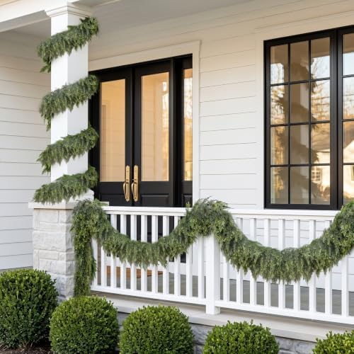 Hananona 9 FT Christmas Garland, 2 Pcs Real Touch Cedar Garlands - Image 4